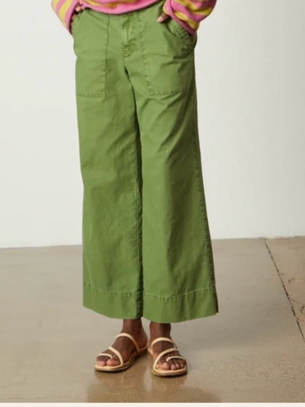 Velvet by Graham & Spencer Mya Utility Wide Leg Olive Pants Size 4 NWOT